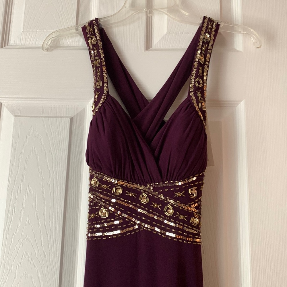 Hailey Logan by Adrianna Papell long purple gown